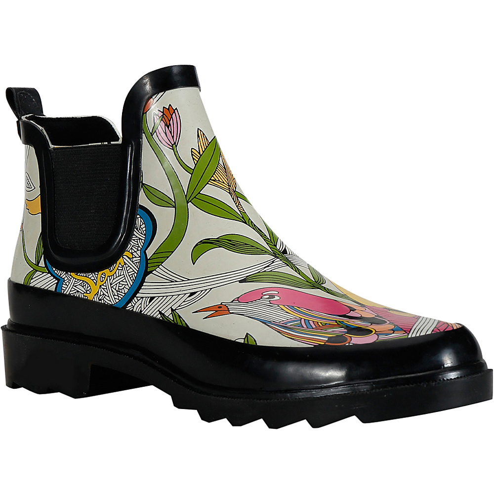 Sakroots Rhyme Ankle Rain Boot 7 M Regular Medium White Peace Sakroots Women s Footwear
