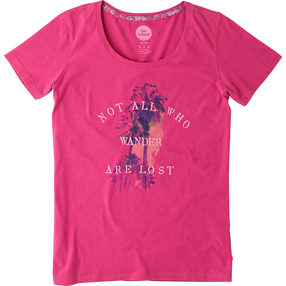 Life is good Women s Creamy Scoop Tee M Bold Pink All Who Wander Life is good Women s Apparel