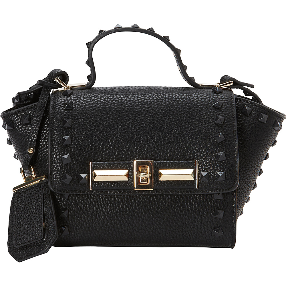 La Diva Mini Kelly Top Handle Black La Diva Manmade Handbags