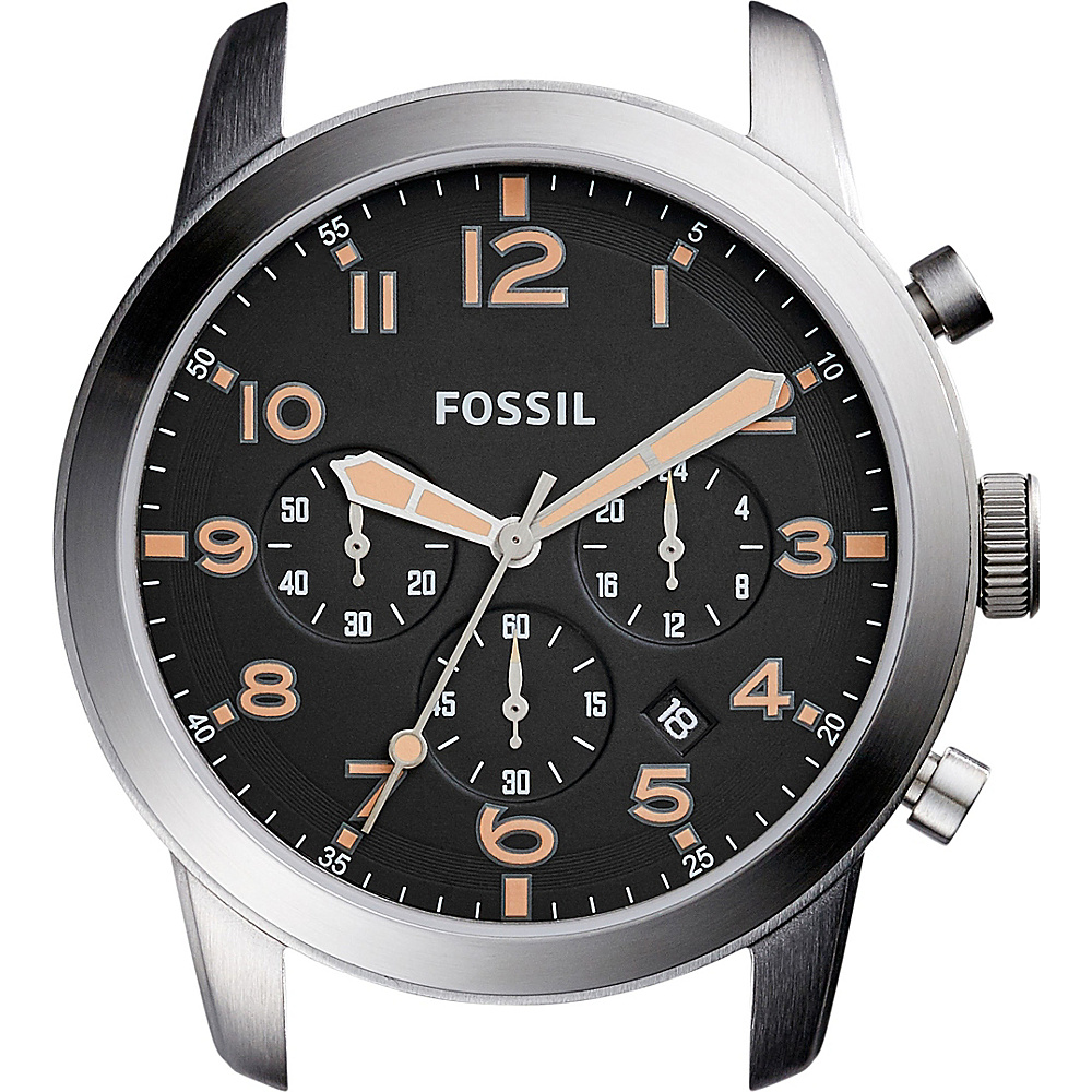 Fossil Pilot 54 44mm Chronograph Stainless Steel Watch Case Black Fossil Watches