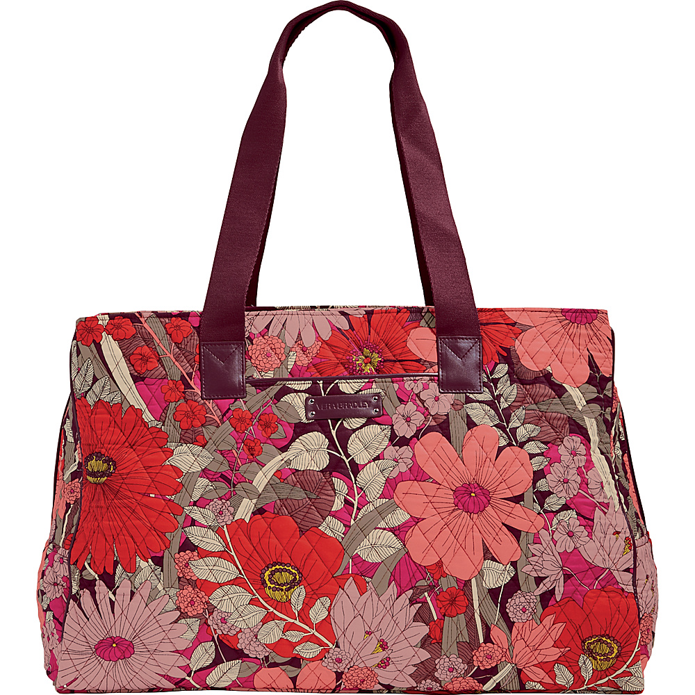Vera Bradley Triple Compartment Travel Bag Bohemian Blooms with Claret Vera Bradley Fabric Handbags