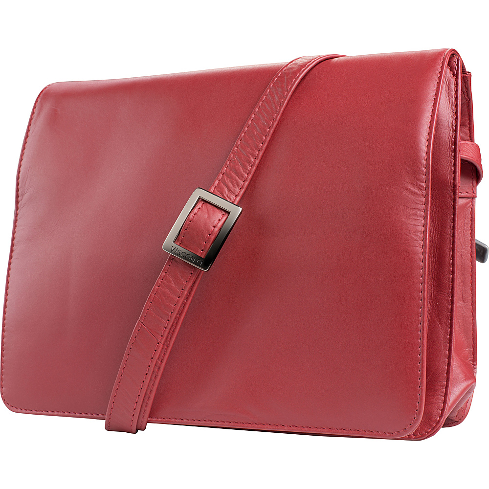 Visconti Womens Flap over Shoulder Crossbody Bag and Messenger Bag Red Visconti Messenger Bags