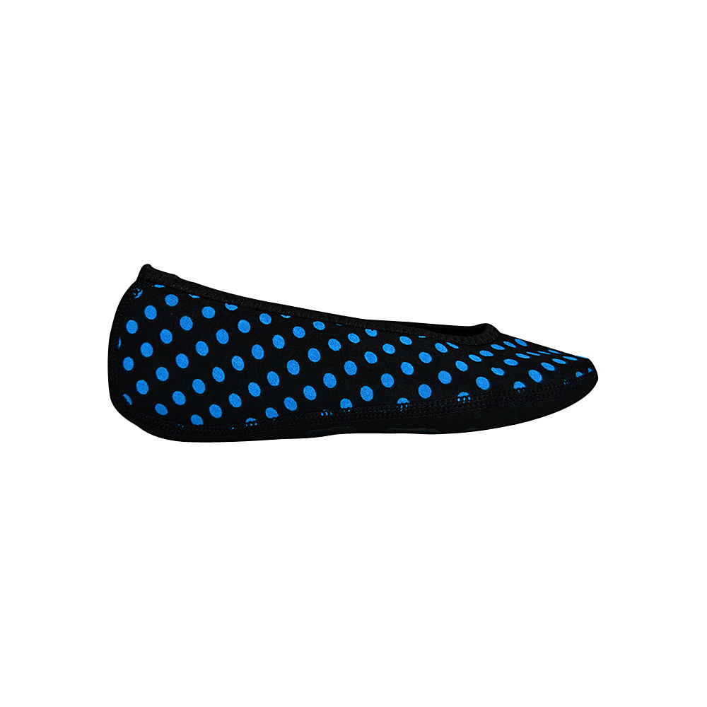 NuFoot Ballet Flats Travel Slipper Patterns Black amp; Blue Polka Dot Small NuFoot Women s Footwear