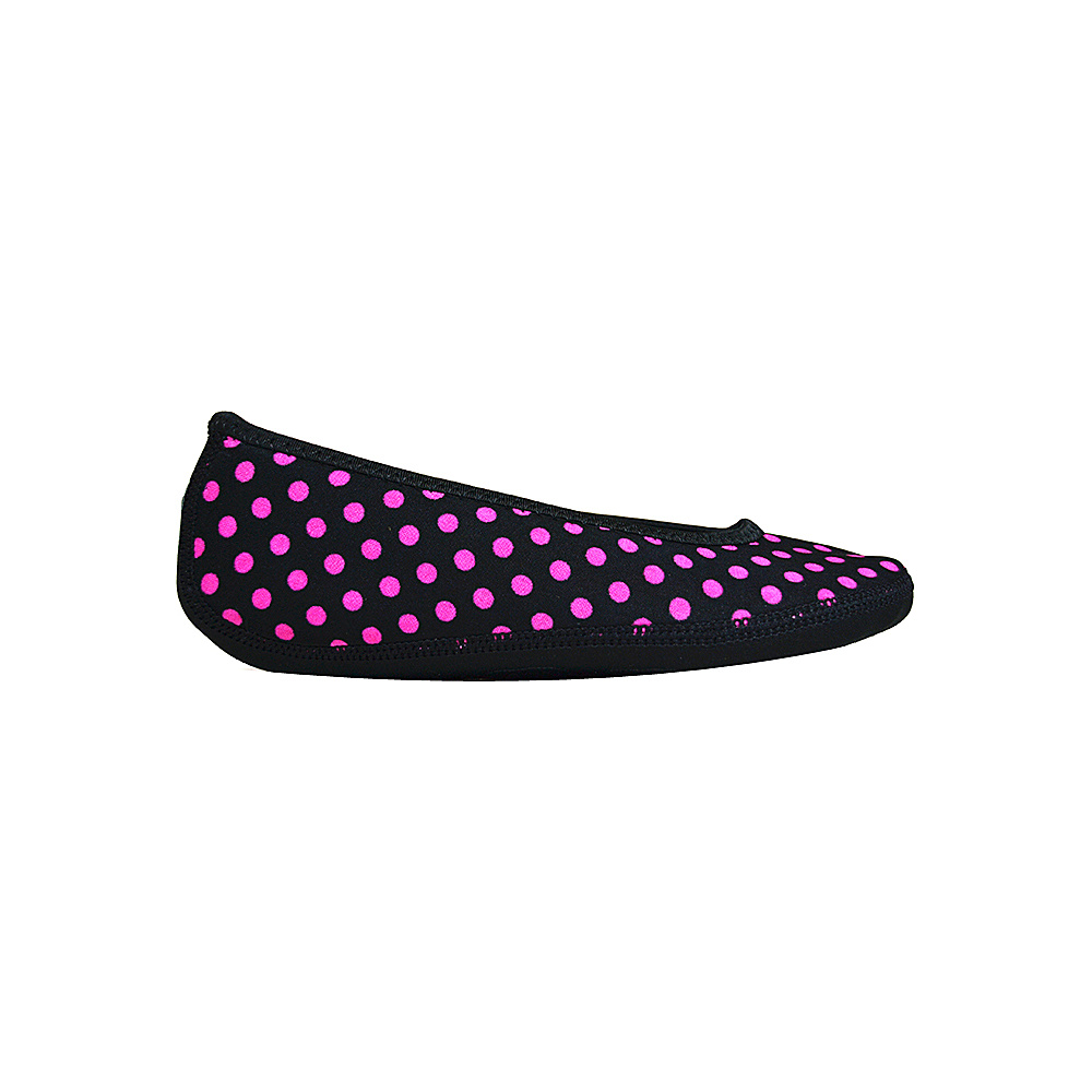 NuFoot Ballet Flats Travel Slipper Patterns Black amp; Pink Polka Dot Small NuFoot Women s Footwear
