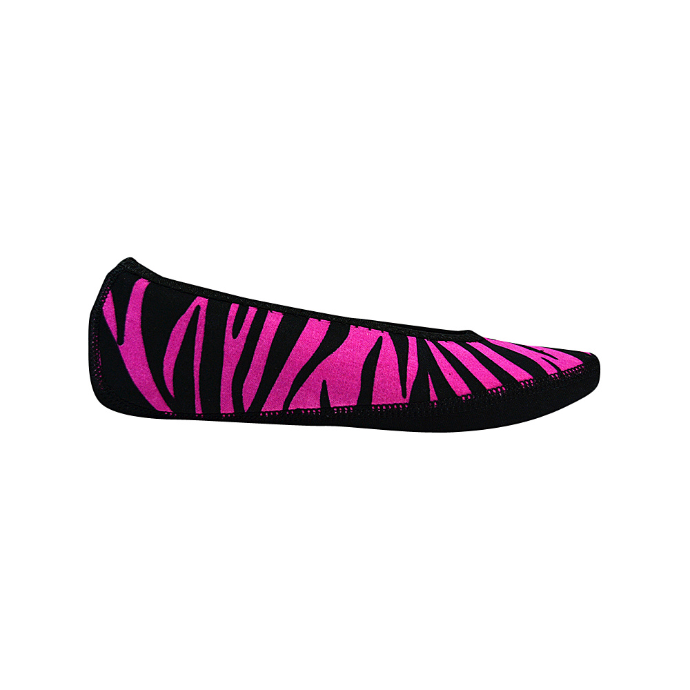 NuFoot Ballet Flats Travel Slipper Patterns Pink Zebra Small NuFoot Women s Footwear
