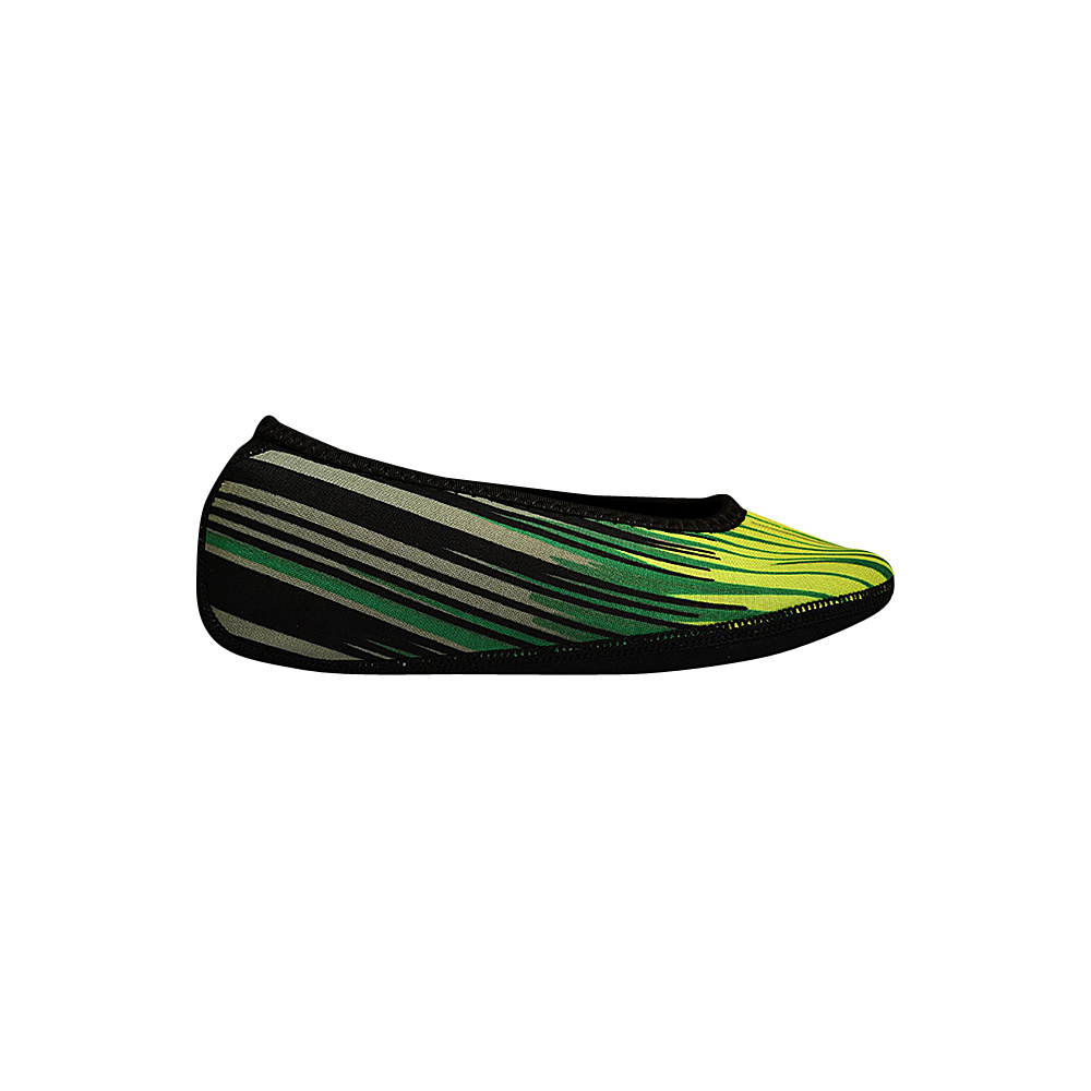 NuFoot Ballet Flats Travel Slipper Patterns Green Aurora Medium NuFoot Women s Footwear