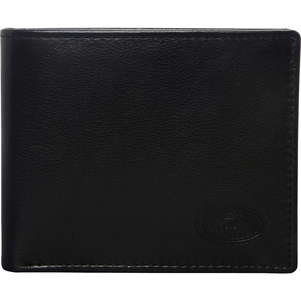 Mancini Leather Goods Mens RFID Secure Left Wing Wallet Black Mancini Leather Goods Men s Wallets
