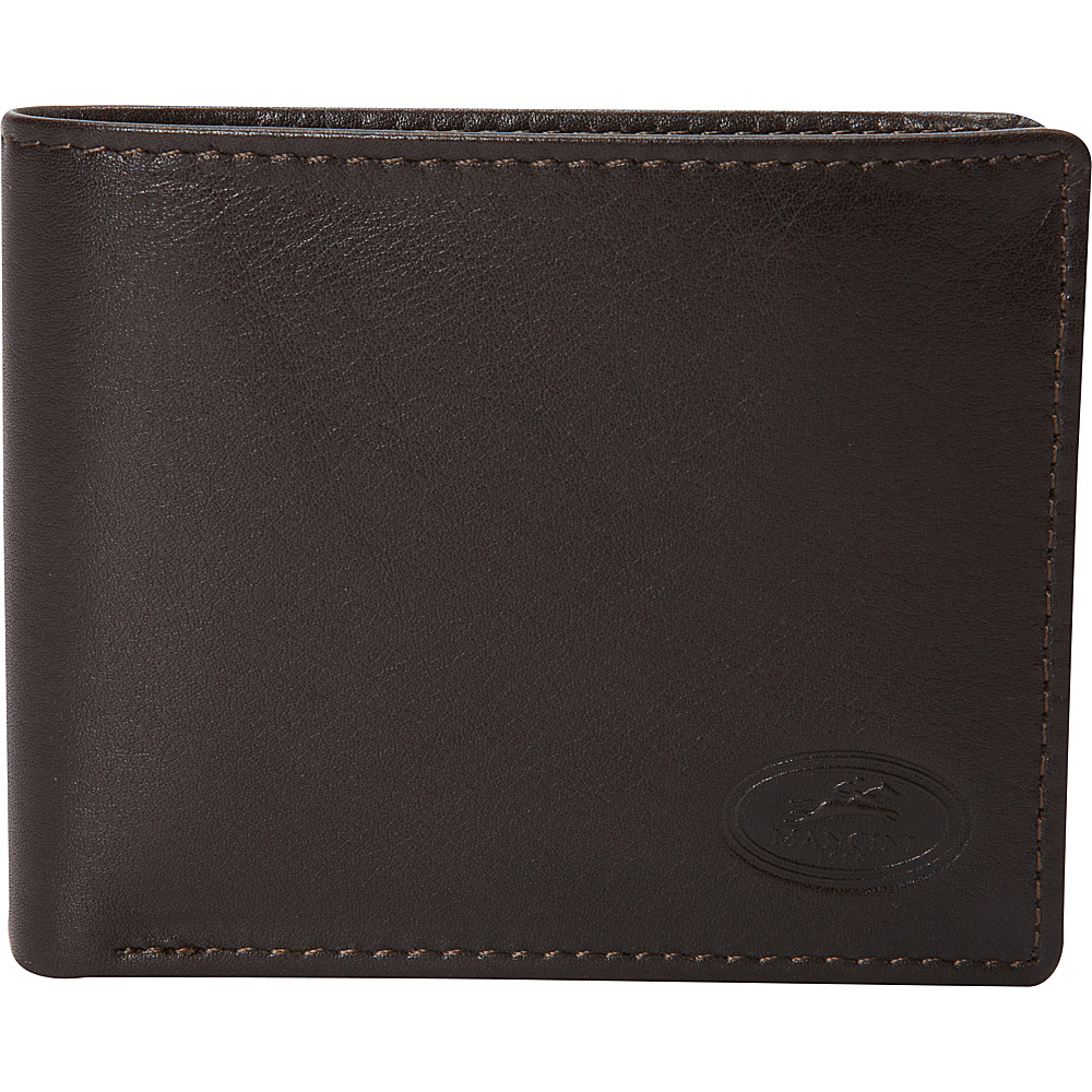 Mancini Leather Goods Mens RFID Secure Left Wing Wallet Brown Mancini Leather Goods Men s Wallets