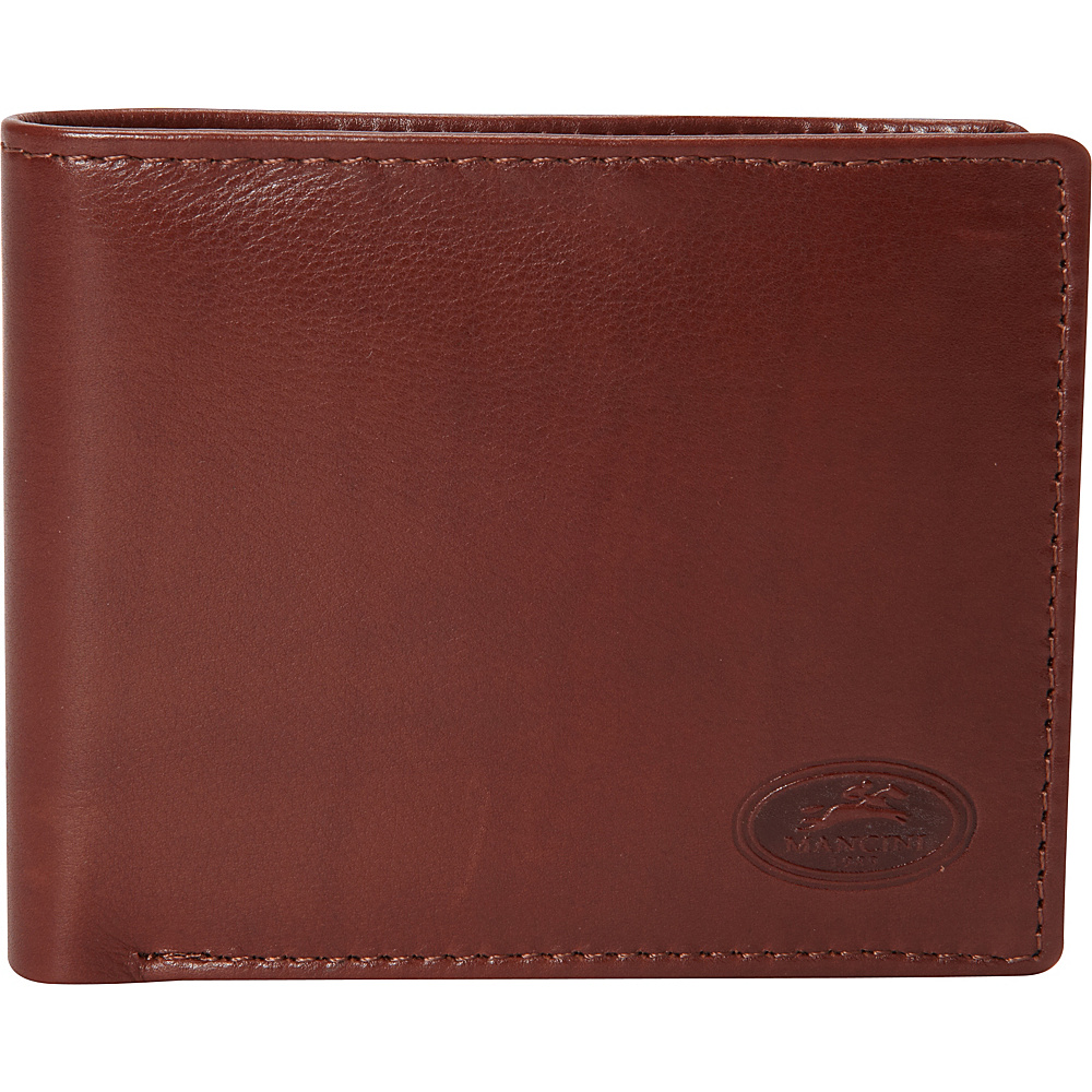 Mancini Leather Goods Mens RFID Secure Left Wing Wallet Cognac Mancini Leather Goods Men s Wallets
