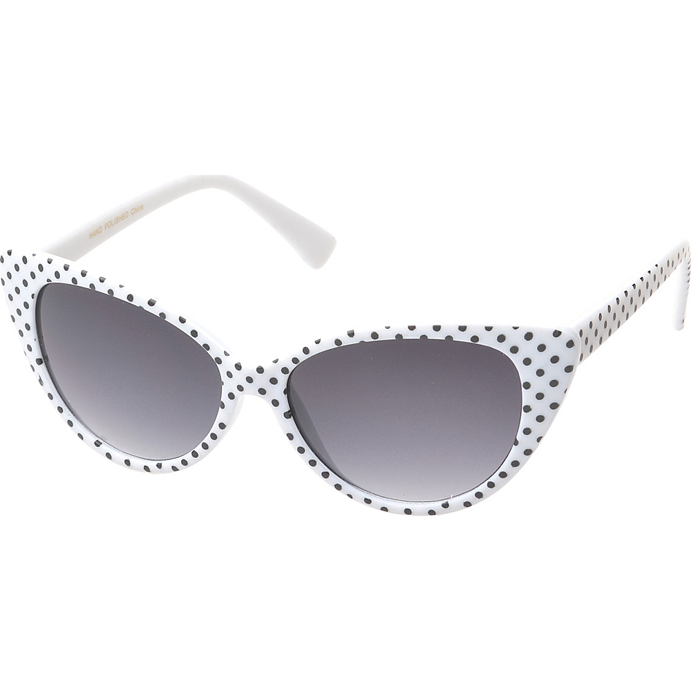 SW Global Eyewear Saville Cat Eye Fashion Sunglasses White Black SW Global Sunglasses