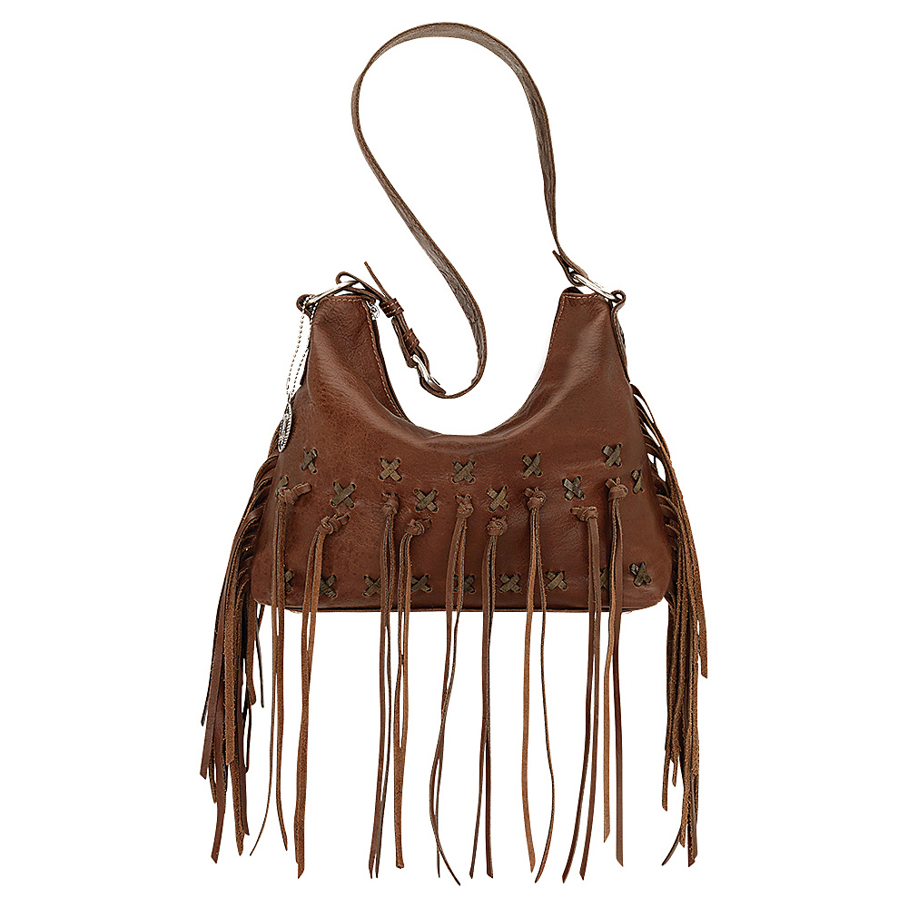 American West River Ranch Slouch Zip Top Shoulder Bag Tobacco American West Leather Handbags
