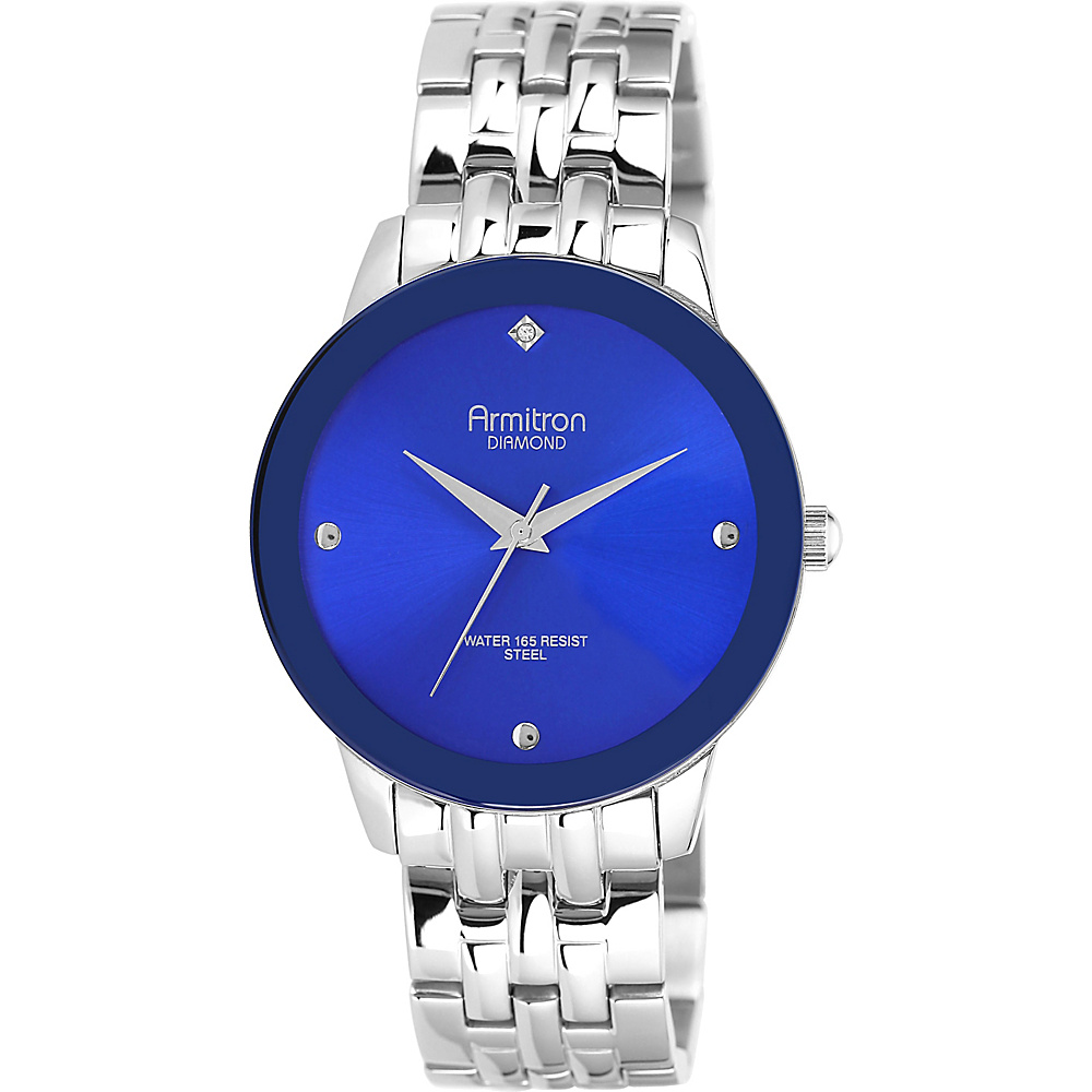 Armitron Mens Stainless Steel Diamond Accented Watch Blue Armitron Watches