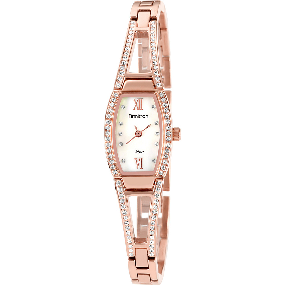 Armitron Womens Swarovski Crystal Accented Rosegold Tone Bangle Watch Rose Gold Armitron Watches