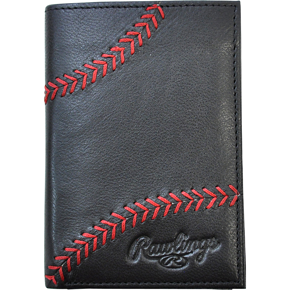 Rawlings Baseball Stitch Front Pocket Wallet With Magnetic Money Clip Black Rawlings Men s Wallets
