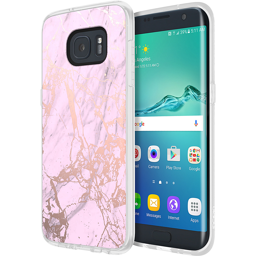 Incipio Design Series Marble for Samsung Galaxy S7 Edge Pink Rose Gold Incipio Electronic Cases
