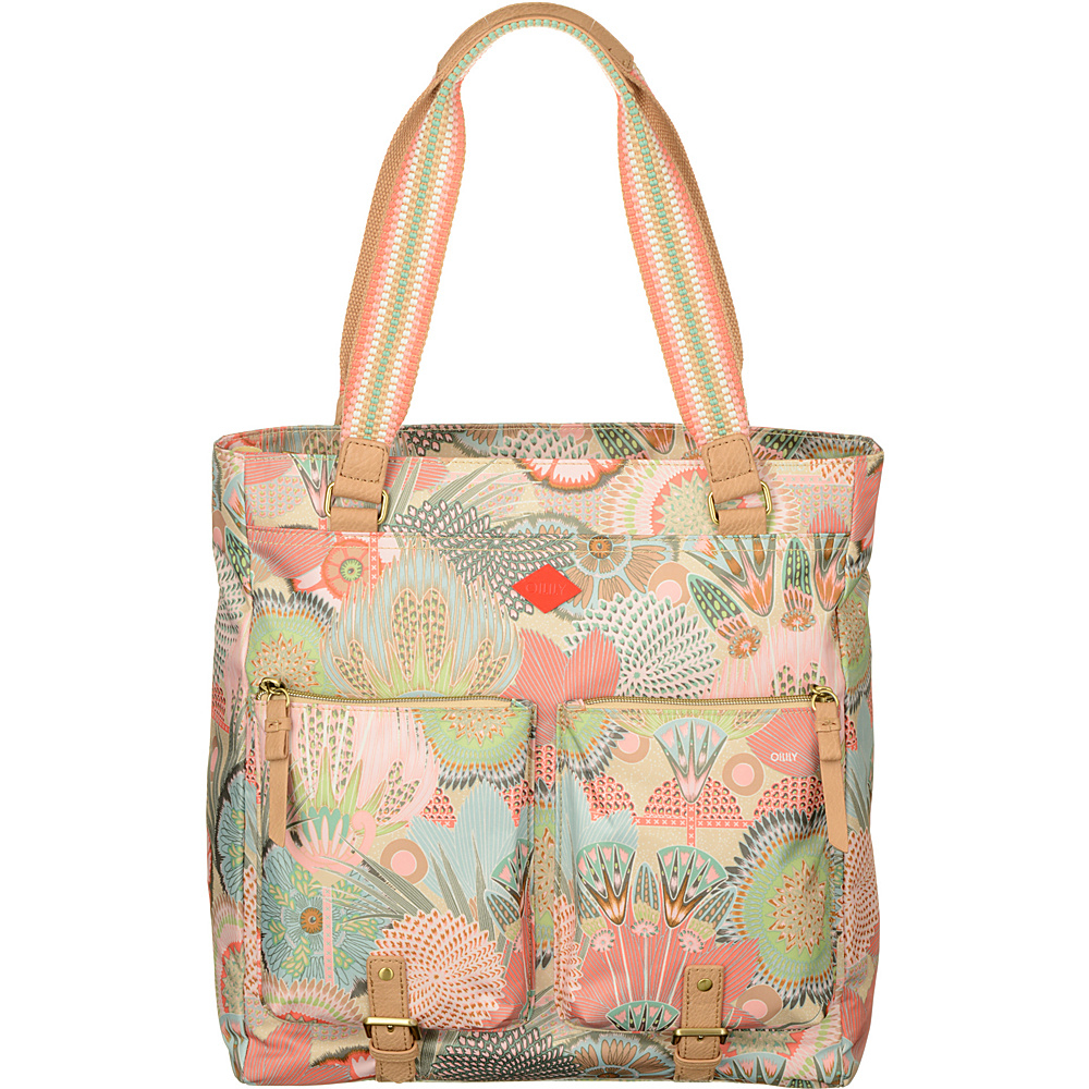 Oilily Shopper Tote Peach Rose Oilily Fabric Handbags