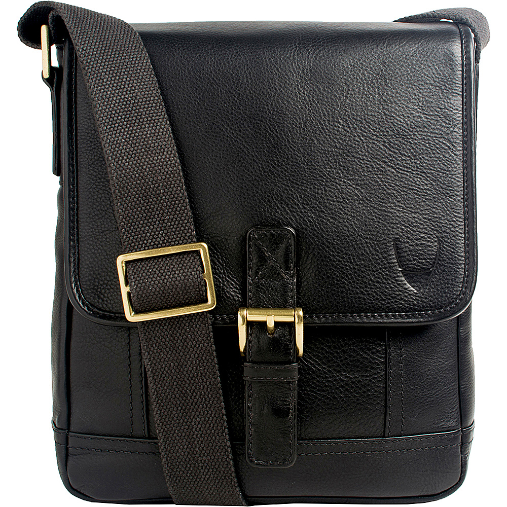 Hidesign Hunter Small Leather Crossbody Messenger Black Hidesign Messenger Bags
