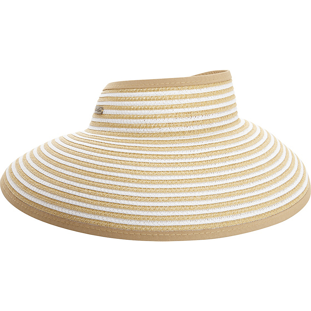Sun N Sand Roll Up Striped Visor Natural Sun N Sand Hats Gloves Scarves
