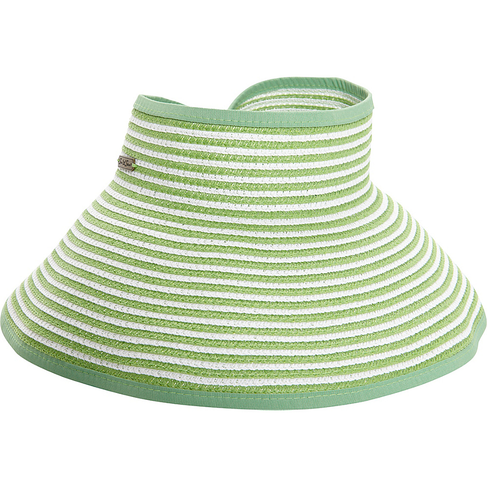 Sun N Sand Roll Up Striped Visor Lime Green Sun N Sand Hats Gloves Scarves