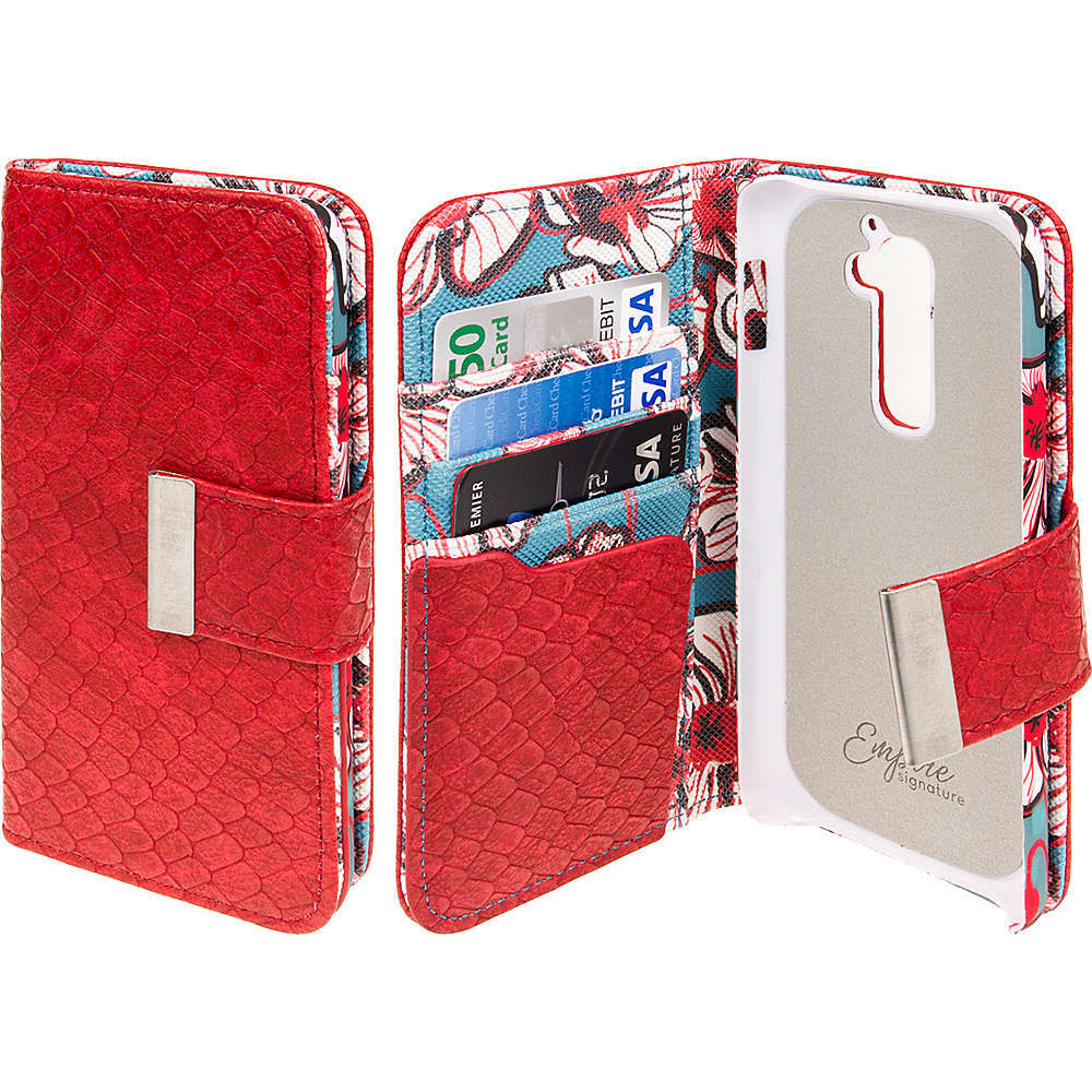 EMPIRE Klix Klutch Designer Wallet Case for LG G2 Bold Teal Floral EMPIRE Electronic Cases