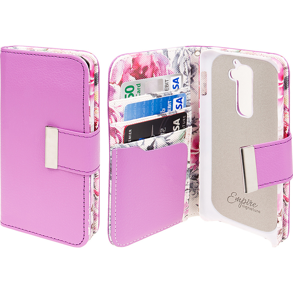 EMPIRE Klix Klutch Designer Wallet Case for LG G2 Pink Faded Flowers EMPIRE Electronic Cases