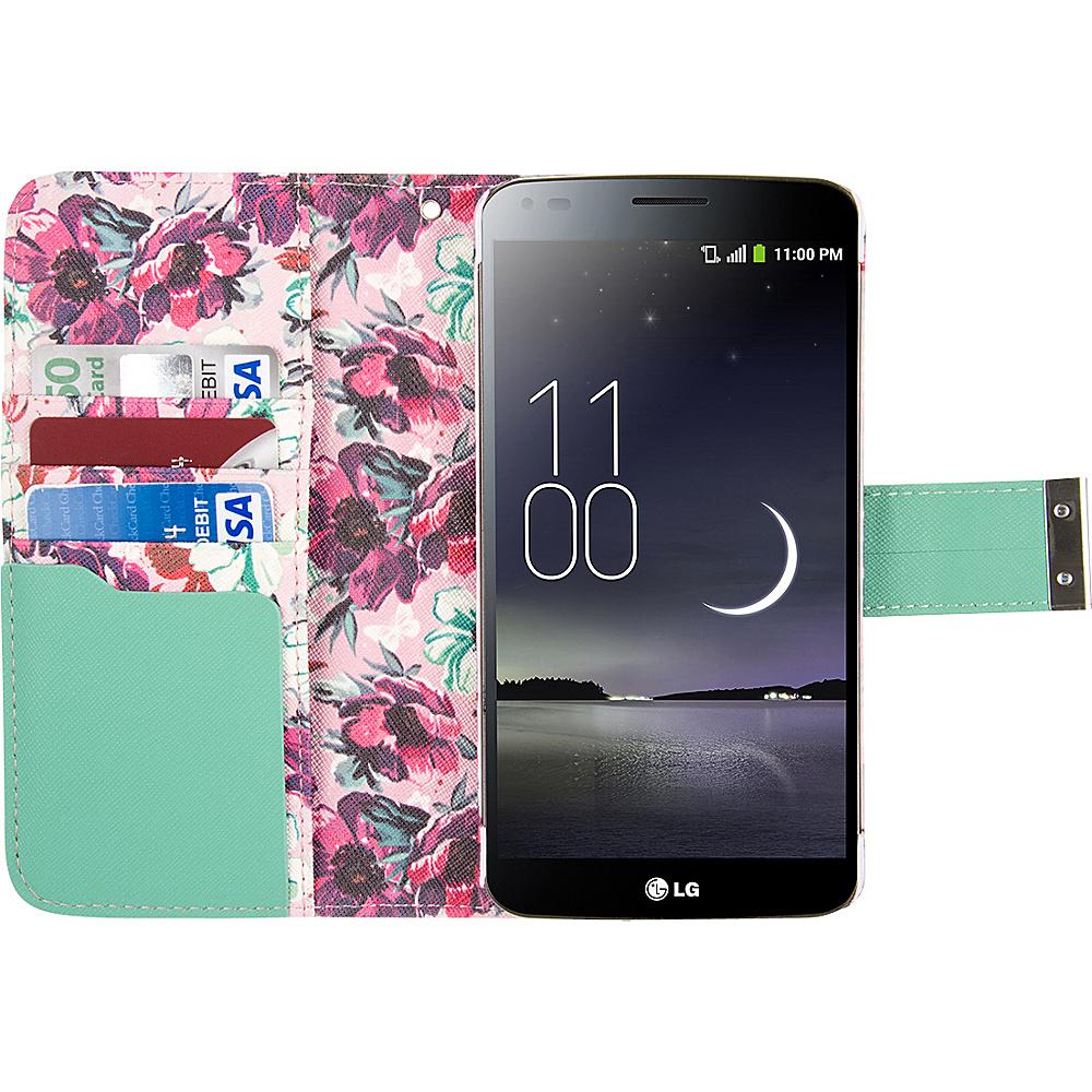 EMPIRE Klix Klutch Designer Wallet Case for LG G2 Vintage Pink Flower EMPIRE Electronic Cases