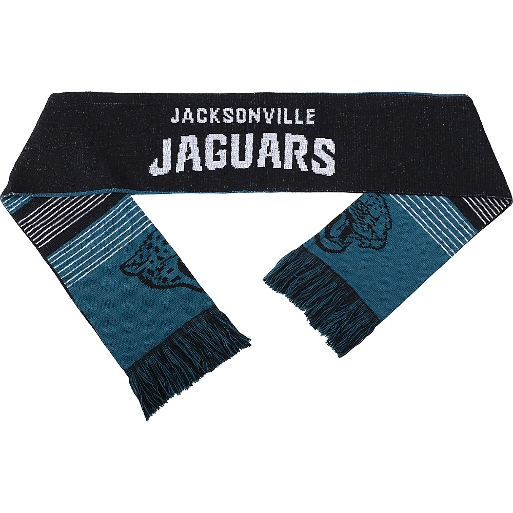 Forever Collectibles NFL Reversible Split Logo Scarf Black Jacksonville Jaguars Forever Collectibles Hats Gloves Scarves