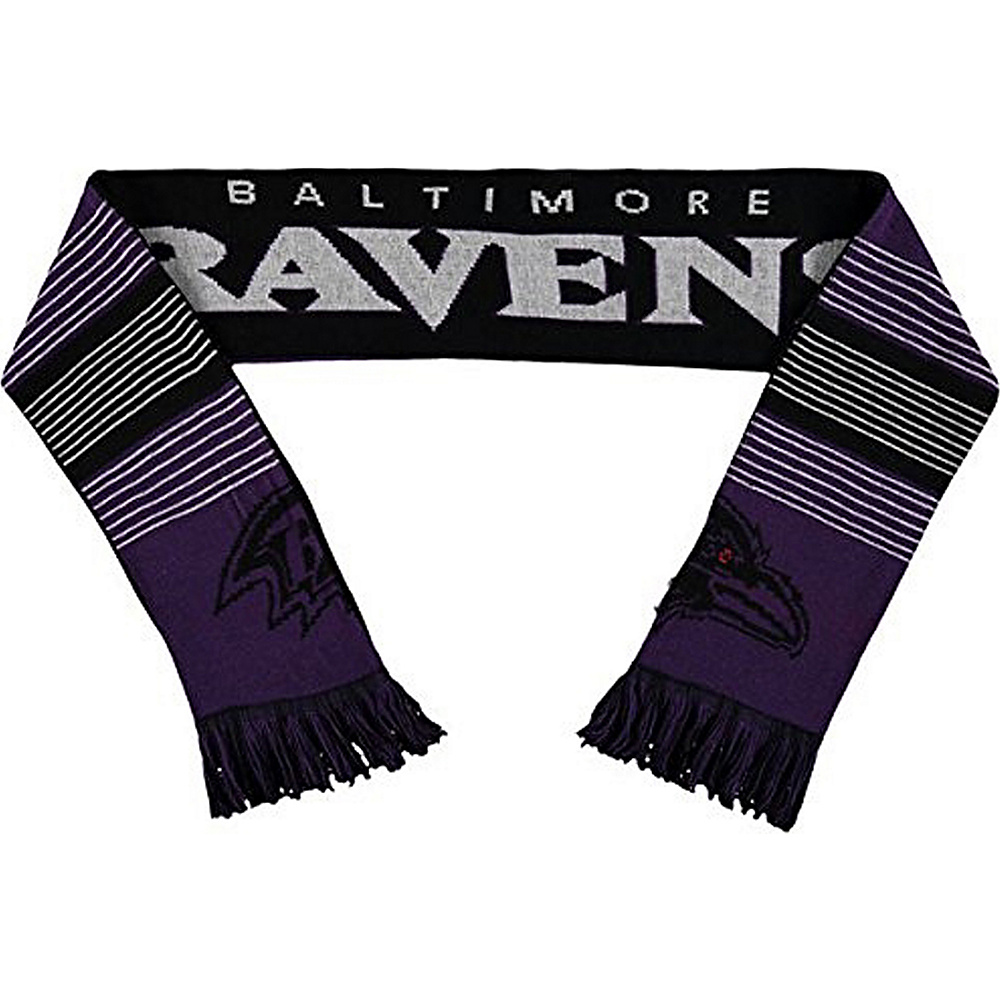 Forever Collectibles NFL Reversible Split Logo Scarf Black Baltimore Ravens Forever Collectibles Hats Gloves Scarves