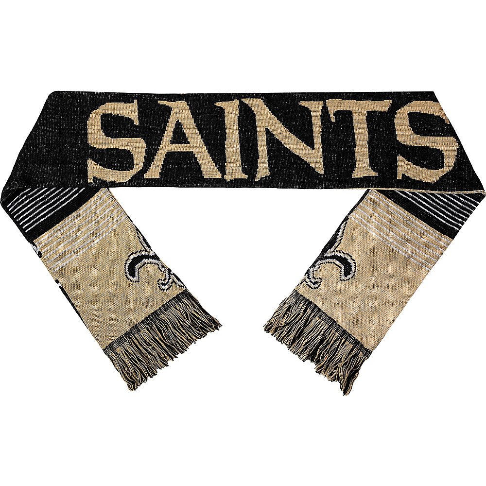 Forever Collectibles NFL Reversible Split Logo Scarf Gold New Orleans Saints Forever Collectibles Scarves