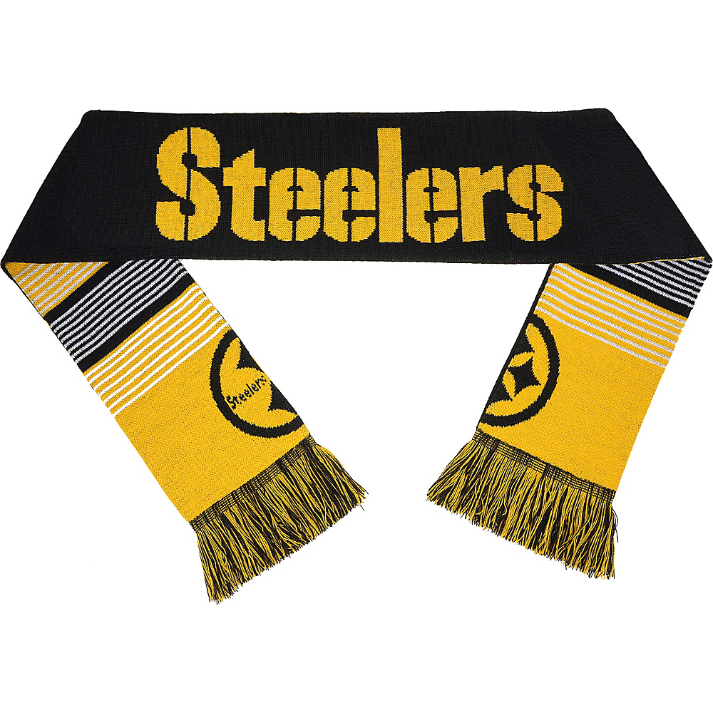 Forever Collectibles NFL Reversible Split Logo Scarf Black Pittsburgh Steelers Forever Collectibles Scarves