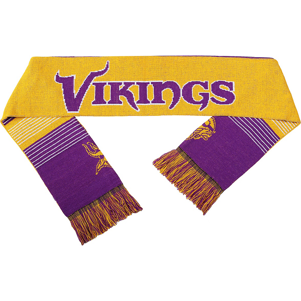 Forever Collectibles NFL Reversible Split Logo Scarf Purple Minnesota Vikings Forever Collectibles Hats Gloves Scarves
