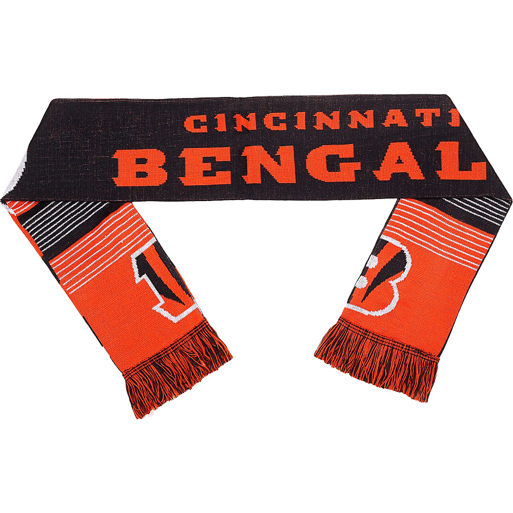 Forever Collectibles NFL Reversible Split Logo Scarf Orange Cincinnati Bengals Forever Collectibles Hats Gloves Scarves