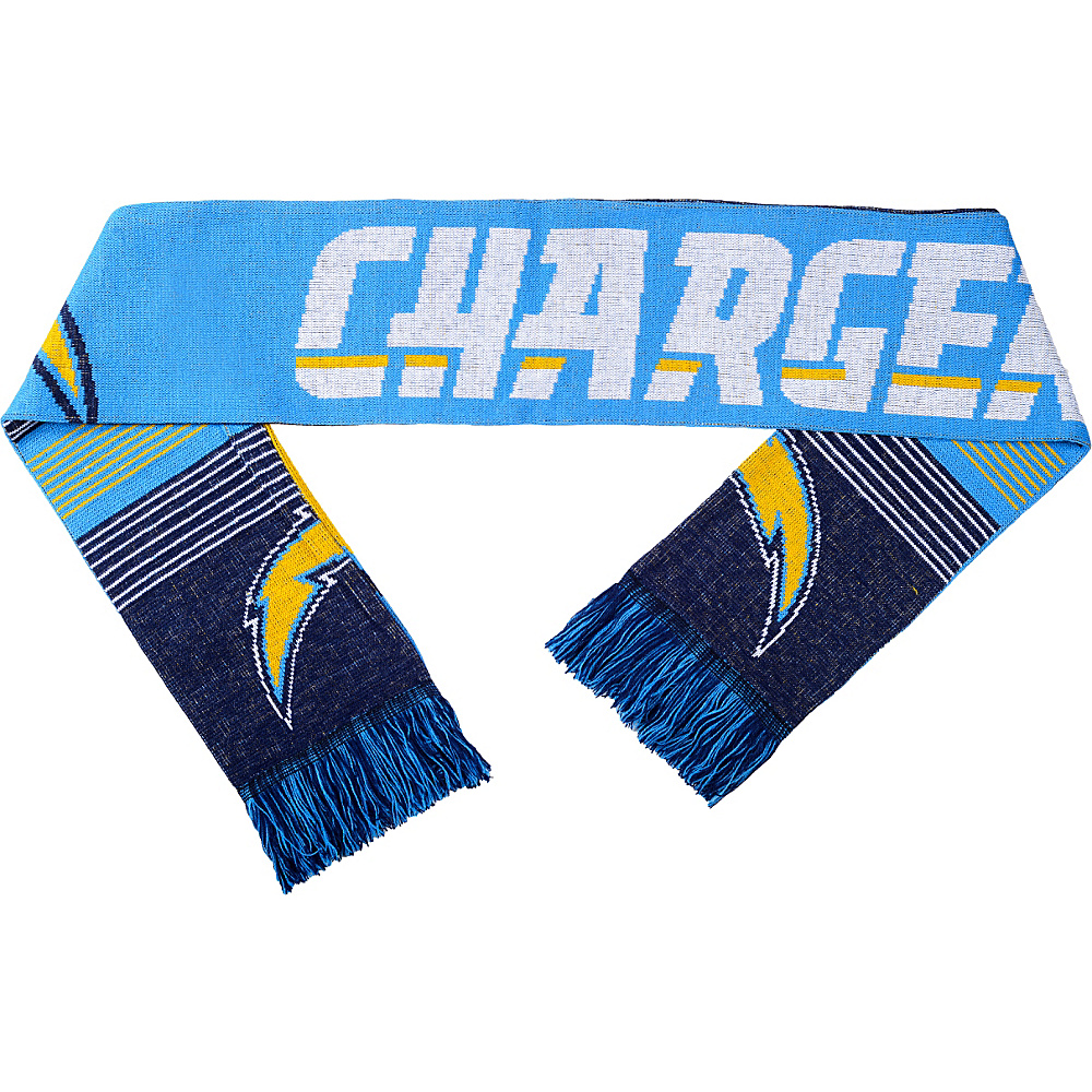 Forever Collectibles NFL Reversible Split Logo Scarf Blue San Diego Chargers Forever Collectibles Hats Gloves Scarves
