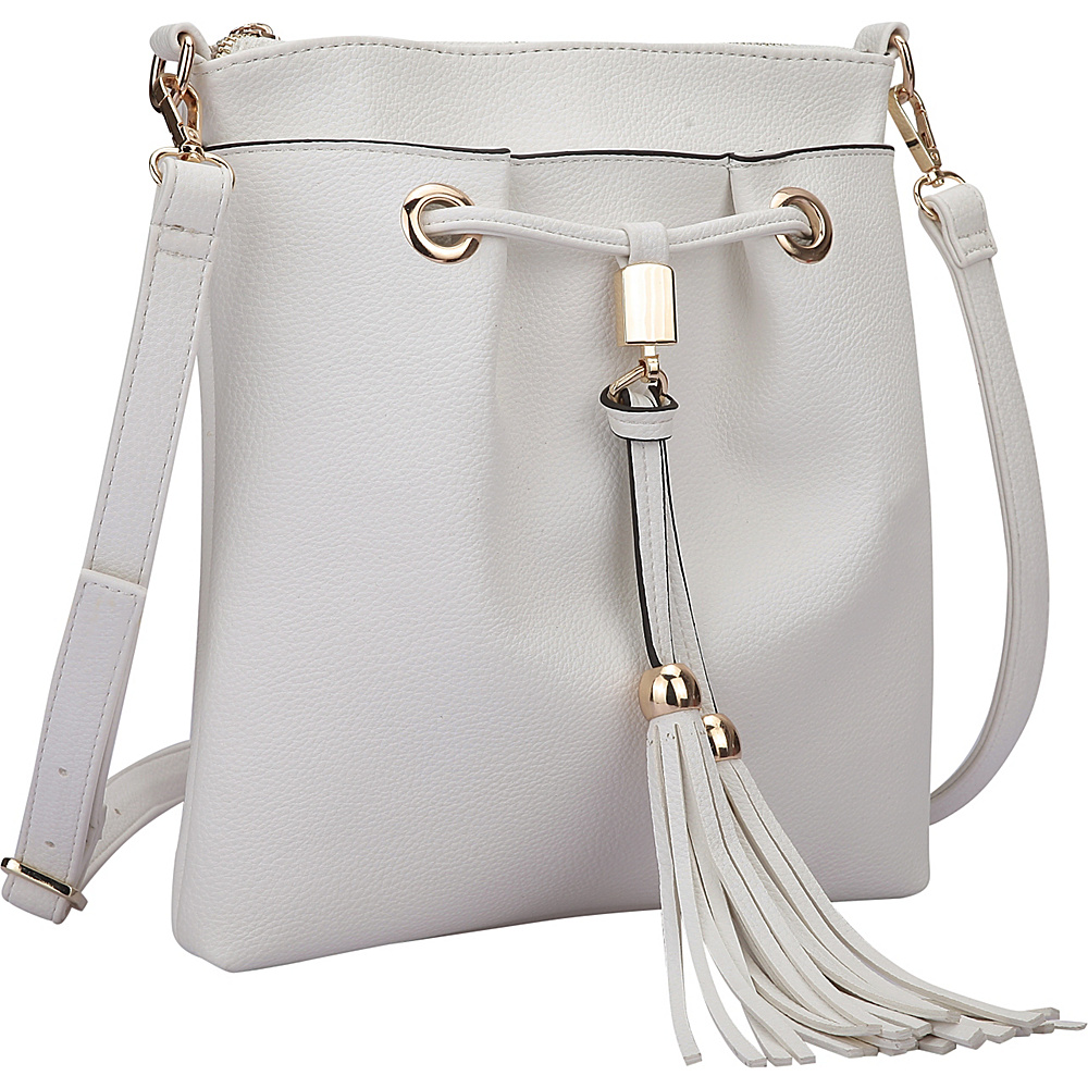 Dasein Crossbody bag with fringe details White Dasein Manmade Handbags