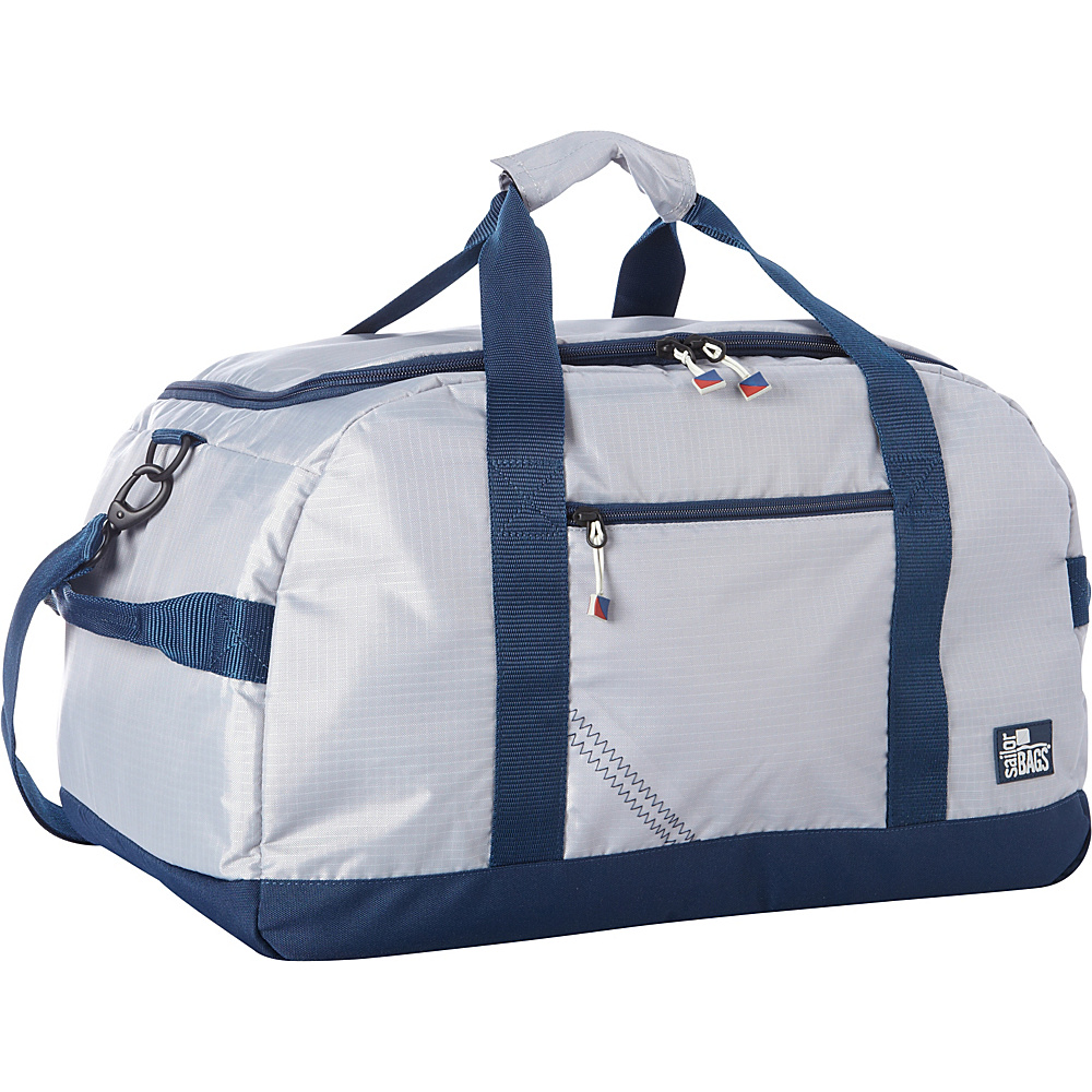 SailorBags Silver Spinnaker Racer Duffel Silver with Blue Trim SailorBags Travel Duffels