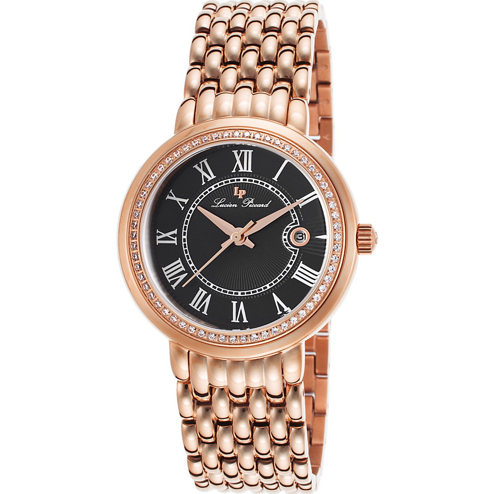 Lucien Piccard Watches Fantasia Stainless Steel Watch Rose Gold Black Rose Gold Lucien Piccard Watches Watches