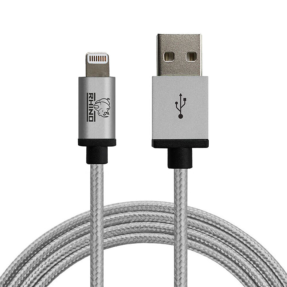 Rhino Paracord Sync Charge 3 meter MFI Lightning Cable Grey Rhino Electronic Accessories
