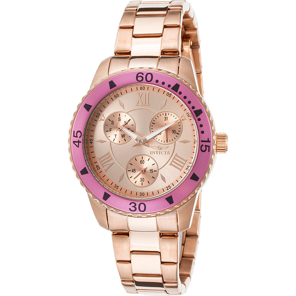 Invicta Watches Womens Angel 18K Gold Plated Steel Watch Rose Gold Pink Invicta Watches Watches