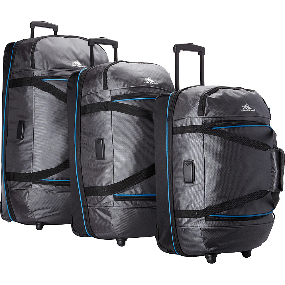 High Sierra Chatham 3 Piece Travel Duffel Set Exclusive Mercury Black Pool High Sierra Luggage Sets