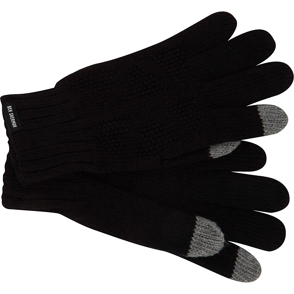 Ben Sherman Textured Knit Glove Black Ben Sherman Gloves