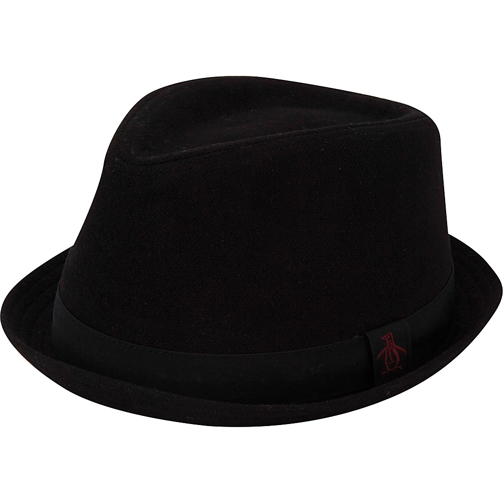 Original Penguin Melton Wool Porkpie Hat Black L XL Original Penguin Hats Gloves Scarves