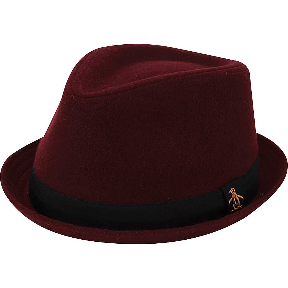 Original Penguin Melton Wool Porkpie Hat Pomegranate S M Original Penguin Hats Gloves Scarves