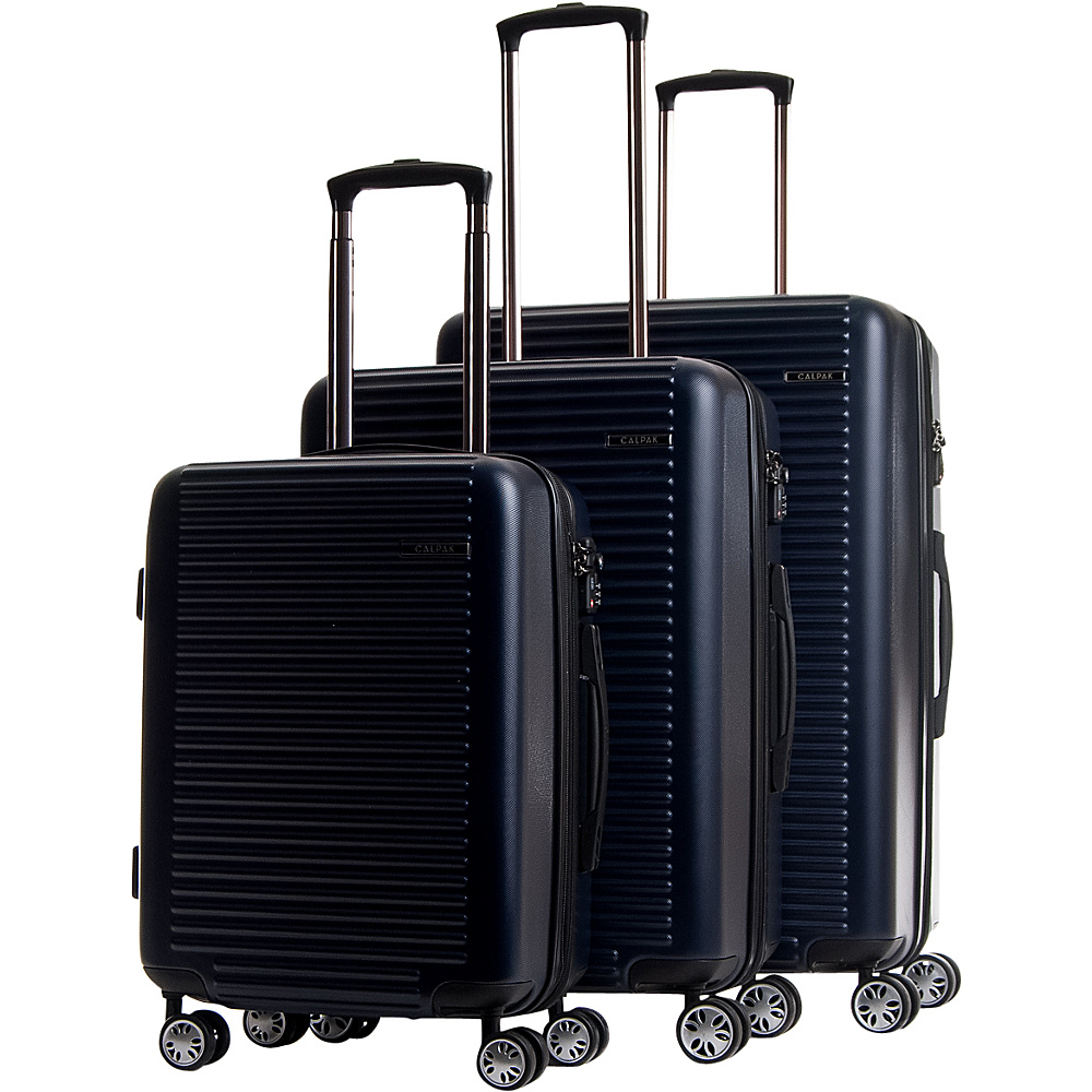 CalPak Tustin Hardside Expandable 3 Piece Luggage Set Navy CalPak Luggage Sets