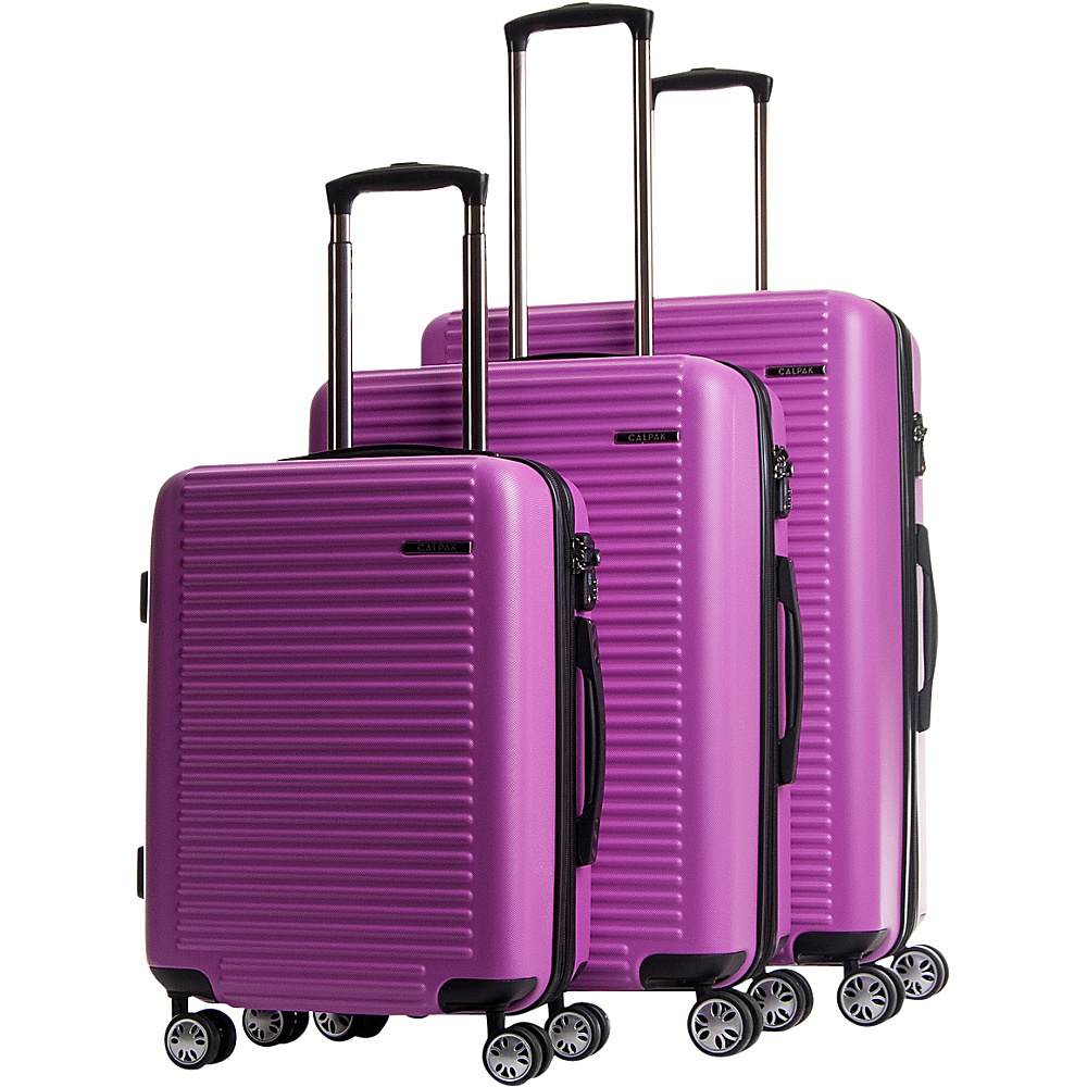 CalPak Tustin Hardside Expandable 3 Piece Luggage Set Purple CalPak Luggage Sets
