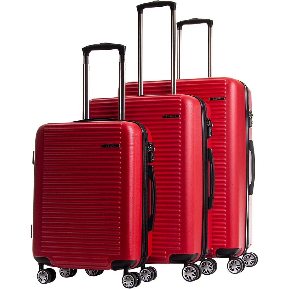 CalPak Tustin Hardside Expandable 3 Piece Luggage Set Red CalPak Luggage Sets