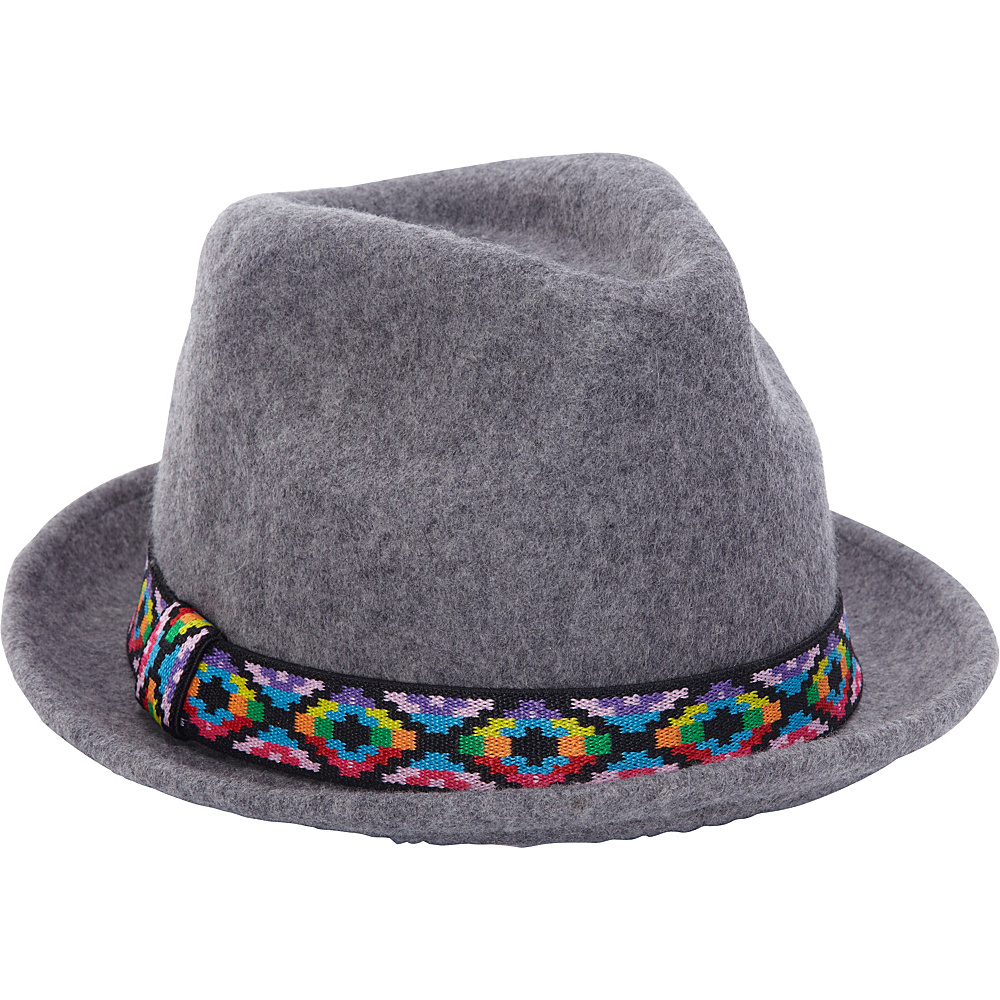 Adora Hats Upturn Wool Felt Fedora Hat Grey Adora Hats Hats Gloves Scarves