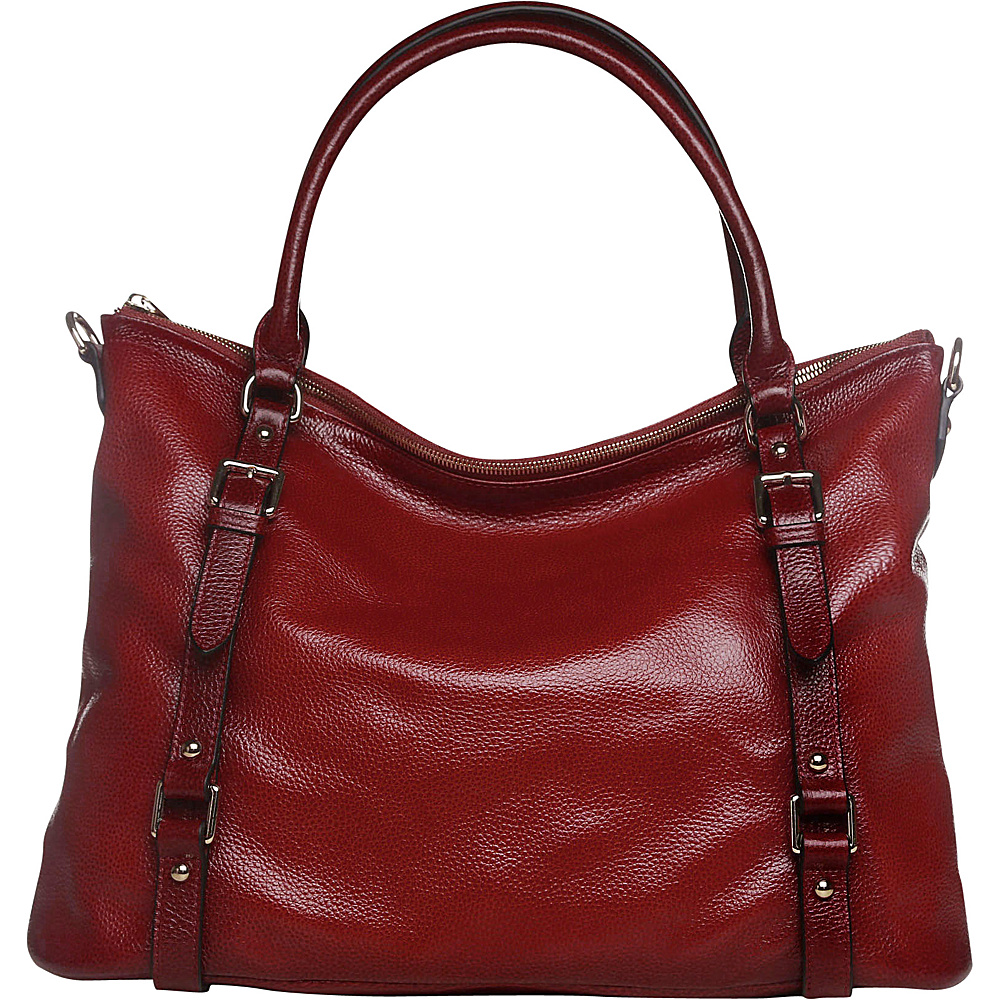 Vicenzo Leather Callie Leather Shoulder Bag Red Vicenzo Leather Leather Handbags