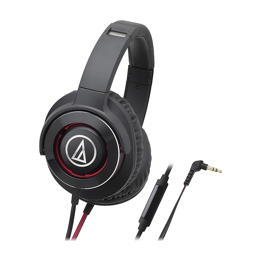 Audio Technica Solid Bass Over Ear Headphones with In Line Mic and Control Red Audio Technica Headphones Speakers