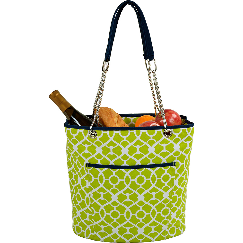 Picnic at Ascot Insulated Fashion Cooler Bag 22 Can Tote Trellis Green Picnic at Ascot Outdoor Coolers
