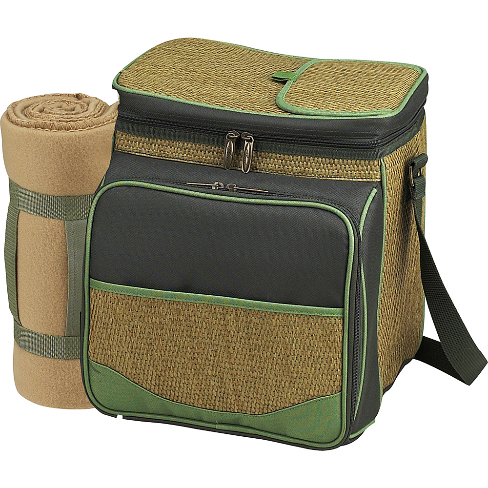 Picnic at Ascot Picnic Basket Cooler with Blanket Fully Equipped for 2 Forest Green Picnic at Ascot Outdoor Coolers